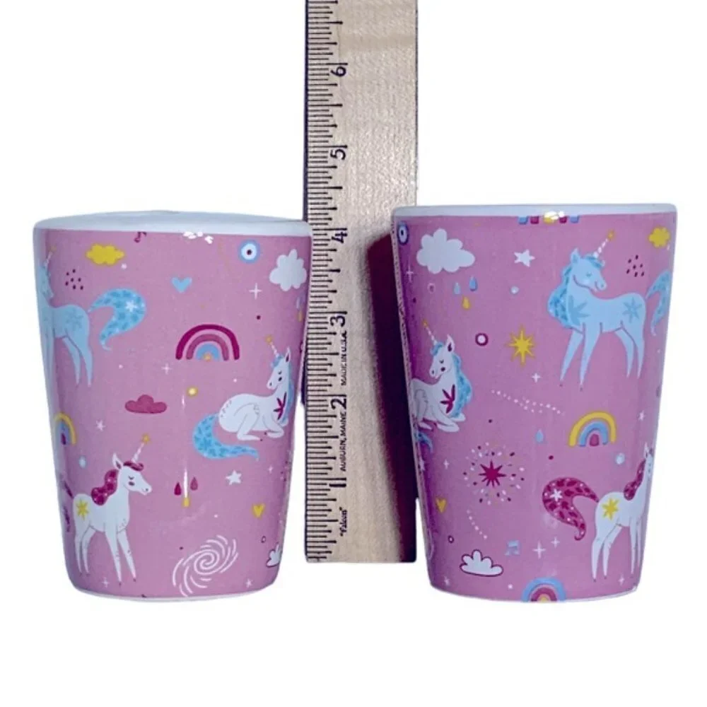 Kids Bath Accessories Unicorn Rainbow Toothbrush Holder Cup Soap Dispenser 3 PC